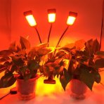 PROFI LED GROW trojramenná lampa so zabudovaným časovačom a stmievačom na všetky rastliny, 20W – červená-modrá-sunlight